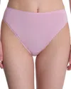 Natori Bliss Bare Cotton High Cut Briefs In Rose Mist