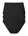 Natori Bliss Bare Cotton High Waist Brief 3-pack In Black