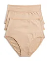 Natori Bliss Bare Cotton High Waist Brief 3-pack In Cafe