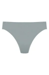 Natori Bliss Bare Stretch Cotton Thong In Green