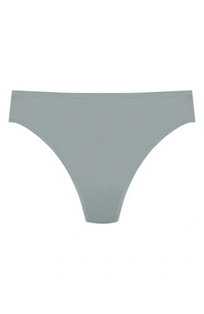 Natori Bliss Bare Stretch Cotton Thong In Green