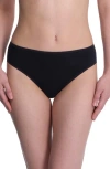 Natori Bliss Bare Stretch Cotton Thong In Black