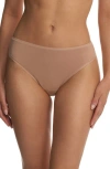 Natori Bliss Bare Stretch Cotton Thong In Pink