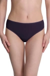 Natori Bliss Bare Stretch Cotton Thong In Purple
