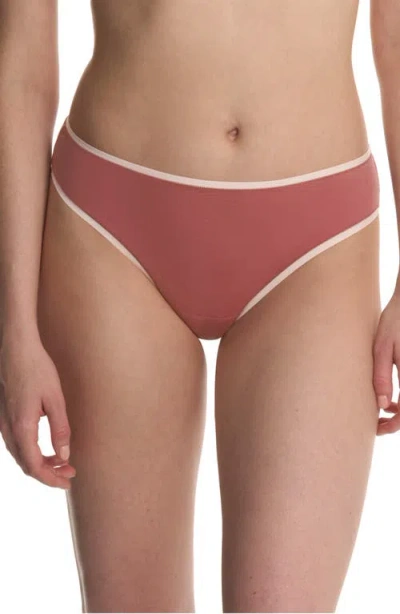 Natori Bliss Bare Stretch Cotton Thong In Multi