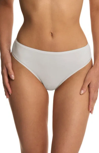 Natori Bliss Bare Stretch Cotton Thong In White