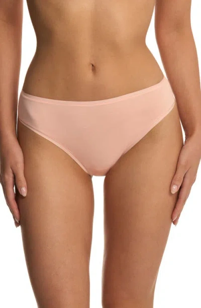 Natori Bliss Bare Stretch Cotton Thong In White