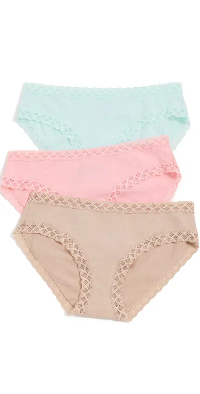 Natori Bliss Briefs 3-pack Mint/café/pink