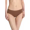 Natori Bliss Lace-trim Cotton Brief Underwear 156058 In Brown