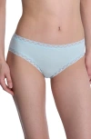 Natori Bliss Lace-trim Cotton Brief Underwear 156058 In Blue