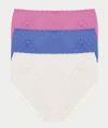 Natori Bliss French Cut Brief Underwear 3-pack 152058mp In Ivory,blue,tulip