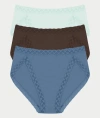 Natori Bliss French Cut Brief Underwear 3-pack 152058mp In Mint,roast,stellar
