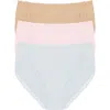Natori Bliss Cotton French Cut Brief 3-pack In Multi