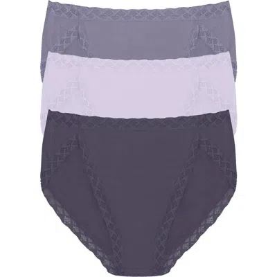 Natori Bliss Cotton French Cut Brief 3-pack In Black