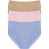 Natori Bliss Cotton French Cut Brief 3-pack In Multi