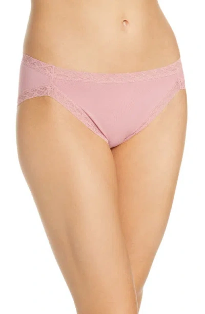 Natori Bliss Cotton French Cut Briefs In Pink