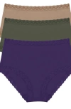 Natori Bliss Cotton Full Brief 3-pack In Multi