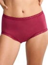 Natori Bliss Cotton Full Brief In Dark Cherry