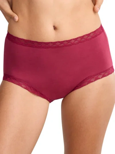 Natori Bliss Cotton Full Brief In Dark Cherry