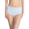Natori Bliss Lace-trim High Rise Cotton Brief 755058 In Misty Blue