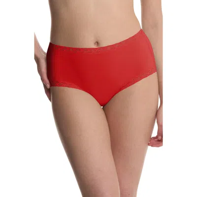 Natori Bliss Cotton Full Brief In Red