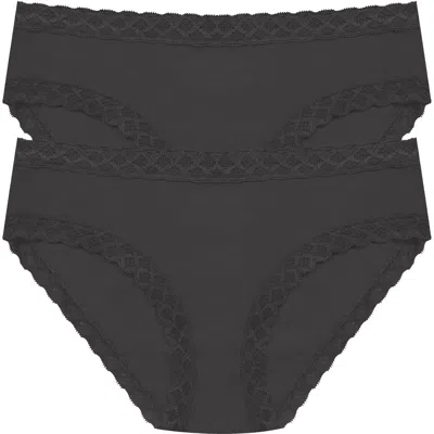 Natori Bliss Cotton Girl Brief 2-pack In Black