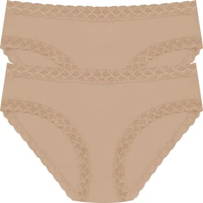 Natori Bliss Cotton French Cut Brief 2-pack In Brown