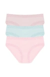 Natori Bliss Cotton Girl Brief 3-pack In Pink
