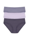 Natori Bliss Cotton Girl Brief 3-pack In Purple