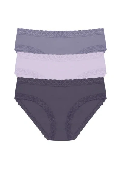 Natori Bliss Cotton Girl Brief 3-pack In Purple