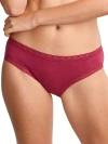 Natori Bliss Cotton Girl Brief In Dark Cherry