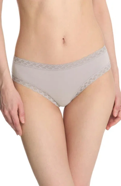 Natori Bliss Lace-trim Cotton French-cut Brief Underwear 152058 In Vapor