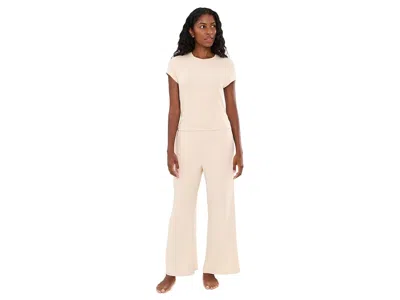 Natori Bliss Essentials Short Sleeve Pajama Set Women's Pajama Sets Wheat: M (women's 10-12), Polyester/spa In White