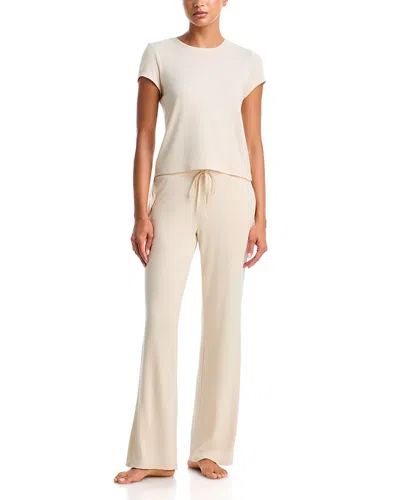 Natori Bliss Essentials Short Sleeve Pajamas In White