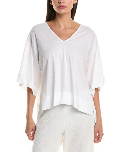 Natori Bliss Essentials V-neck Top In White