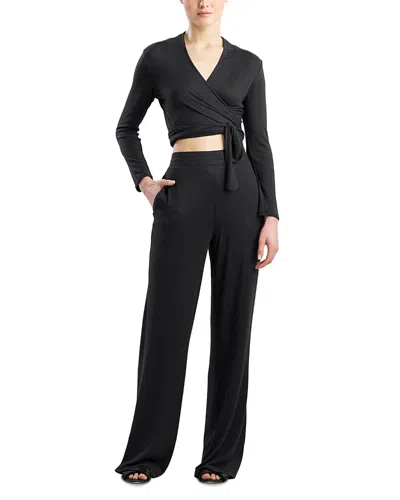 Natori Bliss Essentials Wide Leg Pants In Black