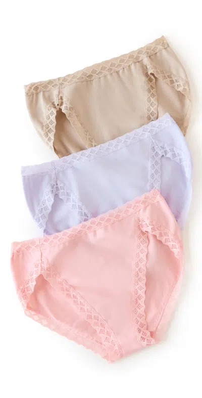 Natori Bliss French Cut 3 Pack Café/lilac Dream/pink Nectar