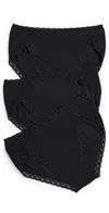 Natori Bliss French Cut 3 Pack Underwear Black In Black