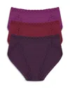 Natori Bliss 3-pack French Cut Briefs In Verbena/dark Cherry/grape
