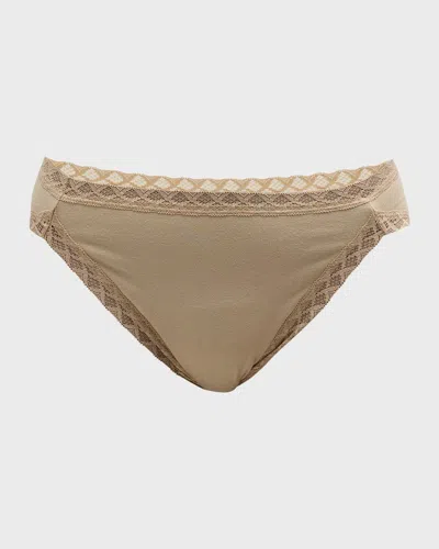 Natori Bliss French Cut Lace Trimmed Briefs In Brown