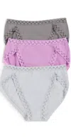 Natori Bliss French Cut Panties 3 Pack Mink/nickel/pale Pansy
