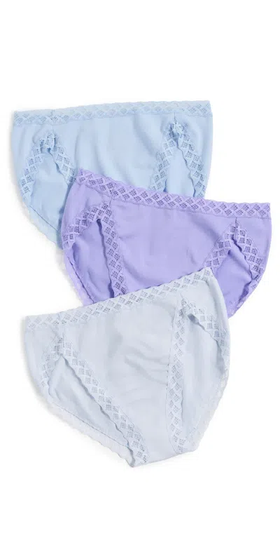 Natori Bliss French Cut Panties 3-pack Frost Sky/blue Mst/violet Tulip