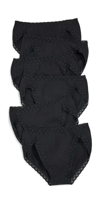 Natori Bliss French Cut Panties 6 Pack Black