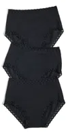Natori Bliss Full Brief 3 Pack Black In Black