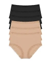 Natori Bliss Supima Cotton Girl Brief 6-pack In Black/cafe