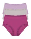 Natori Bliss Full Brief Panty Women Multicolor Cotton High Rise 3-pack Buu928 In Multi