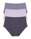 Natori Bliss Full Briefs, Set Of 3 In Black