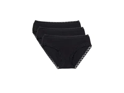 Natori Bliss Girl Brief 3-pack Panties In Black