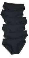 Natori Bliss Girl Briefs 6 Pack Black In Black