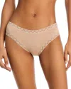 Natori Bliss Girl Comfortable Brief Panty Underwear With Lace Trim In Cafe